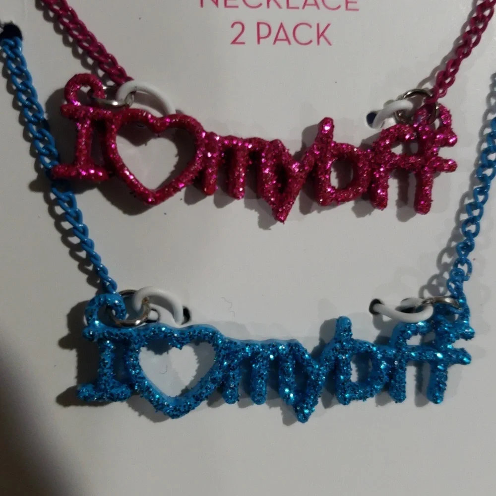 I Love My BFF Glitter Necklace 2-set - Friendship Jewelry by Xhilaration
